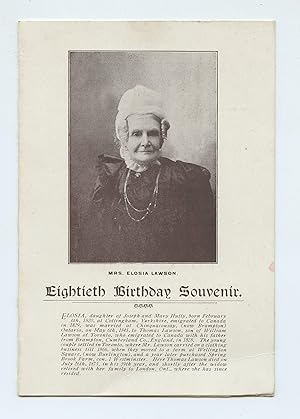 Mrs. Elosia Lawson Eightieth Birthday Souvenir