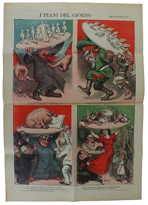 LA RANA - Giornale Umoristico con caricature e disegni a colori. Anno XL/1904 n. 43: I PIANI DEL ...