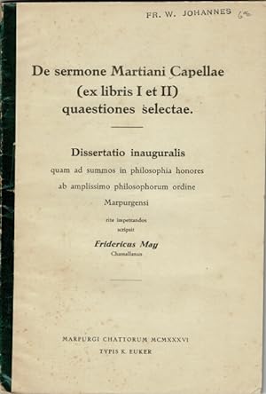 De sermone Martiani Capellae (ex libris I et II) quaestiones selectae