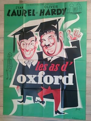 LES AS D'OXFORD, Laurel et Hardy , HUREL, Affiche