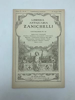 Libreria antiquaria Zanichelli. Catalogo n. 14