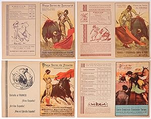 1940's Spanish Bullfighting Poster, Plaza de Toro, Valencia (Set of 4)