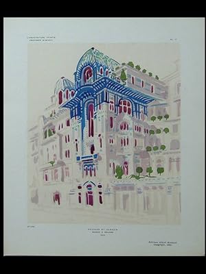 HENRI SAUVAGE - CHARLES SARAZIN, MAISON A GRADINS, 1924 - POCHOIR - 26 RUE VAVIN PARIS