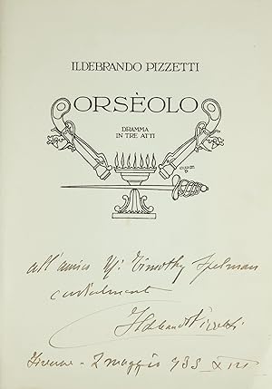 Orsèolo Dramma in Tre Atti Riduzione per Canto e Pianoforte di M. Zanon. [Piano-vocal score]