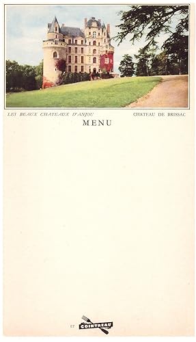 Menu Publicitaire Cointreau - Les beaux châteaux d'Anjou - Le château de Brissac