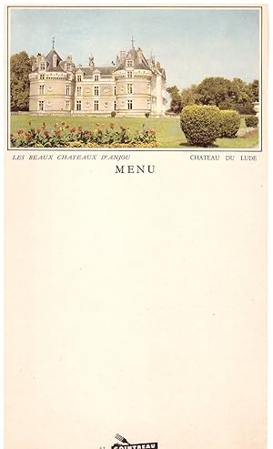 Menu Publicitaire Cointreau - Les beaux châteaux d'Anjou - Le château de Luge