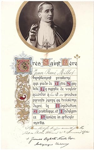 Pape Benoît XV Bénédiction Apostolique Indulgence Plénière.