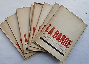 LA BARRE cahiers bimensuels de poésie et d'art - parution complète en 9 livraisons - du n° 1 Octo...