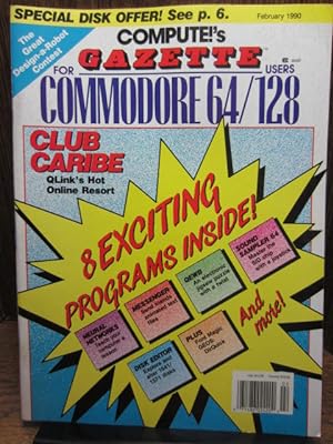 COMPUTE'S GAZETTE MAGAZINE FOR COMMODORE COMPUTERS (Feb 1990) - Disk Included!