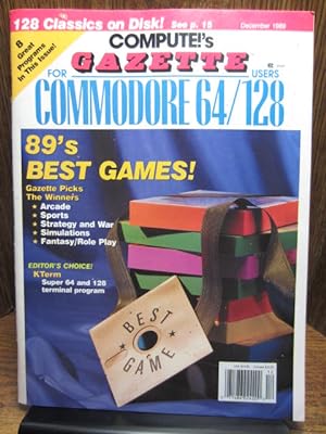 COMPUTE'S GAZETTE MAGAZINE FOR COMMODORE COMPUTERS (Dec 1989) - Disk Included!