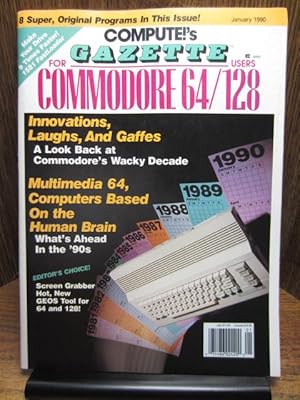 COMPUTE'S GAZETTE MAGAZINE FOR COMMODORE COMPUTERS (Jan 1990) - Disk Included!
