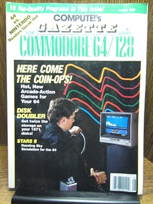 COMPUTE'S GAZETTE MAGAZINE FOR COMMODORE COMPUTERS (Aug 1989) - Disk Included!