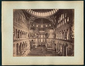 Fotografie Guillaume Berggren, Ansicht Istanbul, Innenansicht der Hagia Sophia Moschee, Ste. Sophie
