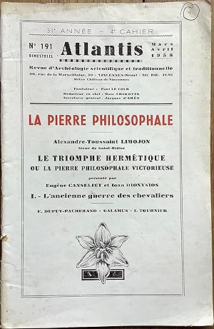 Revue Atlantis n°191 : La Pierre Philosophale. Alexandre-Toussaint Limojon, Sieur de Saint-Didier...