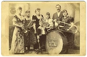 The Shepard Family Band. Albumen photo cabinet card with a blank verso