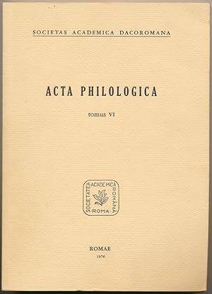 Acta Philologica: Tomus VI