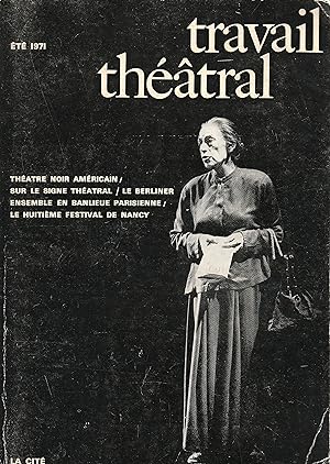 Travail Théâtral Été 1971. Théâtre noir américain [ black american theatre]