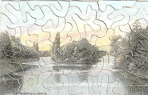 Jigsaw Puzzle Postcard. Carte postale puzzle Lac du Bois de Boulogne Paris