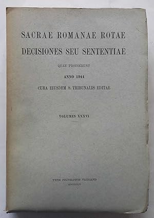 Sacrae Romanae Rotae Decisiones seu Sententiae anno 1944