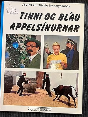 Tintin Book by Herge in Icelandic (Iceland) 1978: Aevintyri Tinni - TINNI OG BLAU APPELSINURNAR (...