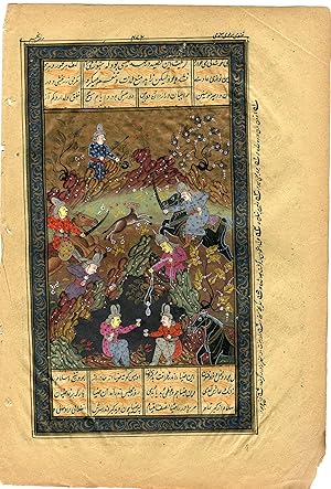 Pintura miniatura indo-persa antigua siglo XVII