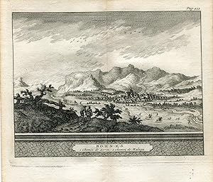 Cádiz. Vista de Bornes, camino de Jerez y camino de Málaga. Van der Aa, 1707. Alvarez de Colmenar.