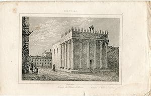 Portugal. Temple de Diane a Evora.grabado en 1846 por Lemaitre.
