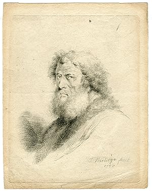 Thomas Worlidge. Retrato anciano grabado. Fue llamado el Rembrandt inglés por la calidad de sus g...