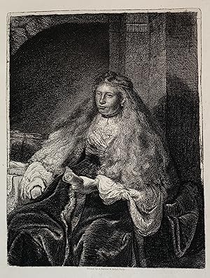 Rembrandt .The Great Jewish Bride grabado siglo XIX B3052+B3055