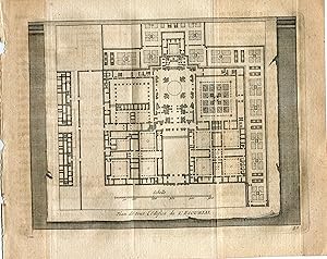 Plan de tout l'Edifice de l'Escorial. grabado 1715 por Vander Aa. Akvarez de Colmenar.