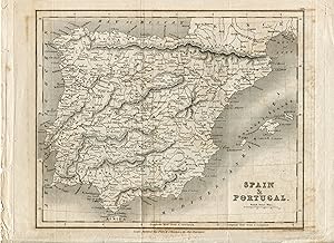 Map Spain&Portugal Publicado en 1827 por Mawman&otros propietarios