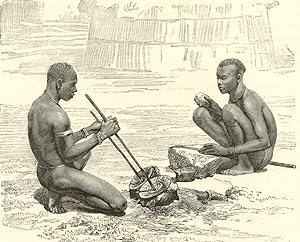 The Bari People in North East Africa,Antique Historical Print