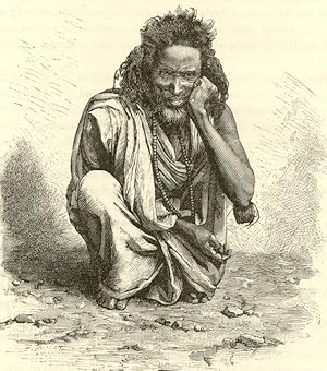 Portrait of a Shukurieh Beja man from northwestern Eritrea,Antique Historical Print