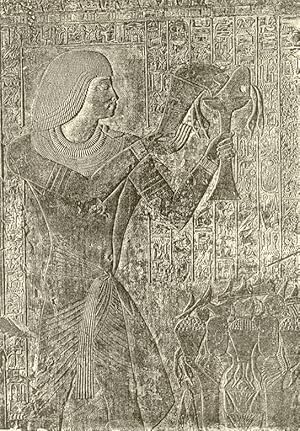 Bas Relief of the Tomb of Sheikh Abd-EL-Gurnah at Thebes,Antique Historical Print
