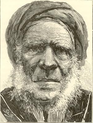 Village Sheikh of the Ababdehs and Turks in Egypt,Antique Historical Portrait Print