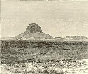 The Pyramid of Meidum in Egypt,Antique Historical Print