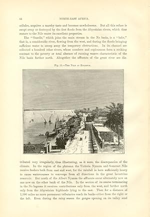 View of the Nile at Khartoum in North East Africa,Historical Antique print