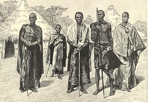 Group of Natives from Uganda,Antique Historical portrait print