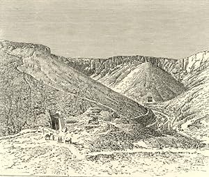 View of the Entrance to the Valley of Royal Tombs in Egypt,Antique Historical Print