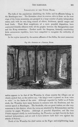 Interior of a Bambara House on the upper Niger River,Antique print