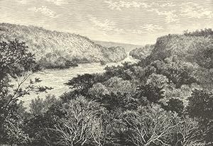 Murchison Falls on the Nile River in Uganda,Antique Historical Print