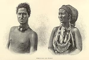 Portrait of as Somali man and woman,Antique Historical Portrait Print
