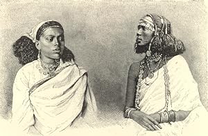 Shaikieh Arab and Ethiopian female slaves at Khartoum,Antique Historical Print