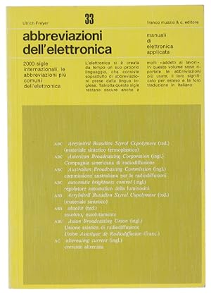 ABBREVIAZIONI DELL'ELETTRONICA. Manuali di Elettronica Applicata 33.: