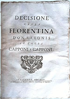 Decisione nella Florentina Donationis in causa Capponi e Capponi.