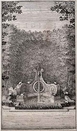 Antique print I The Maze at Versailles: The Fountain with the Cat and the Rats, published 1677, 1 p.