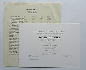 David Hockney. Original prints 1974-1986. Max Reed and Florian von Holstein Request the pleasure ...