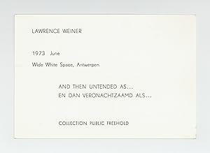 Exhibition postcard: Lawrence Weiner (June 1973)