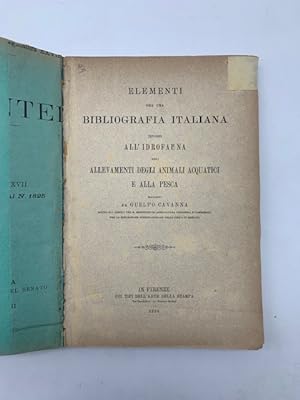 Elementi per una bibliografia italiana intorno all'idrofauna agli allevamenti degli animali acqua...