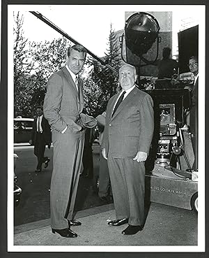 NORTH BY NORTHWEST (Original Candid 1959 Double Weight Photograph of Cary Grant and Alfred Hitchc...